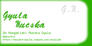 gyula mucska business card